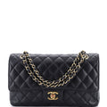 Vintage Classic Double Flap Bag Quilted Caviar Medium