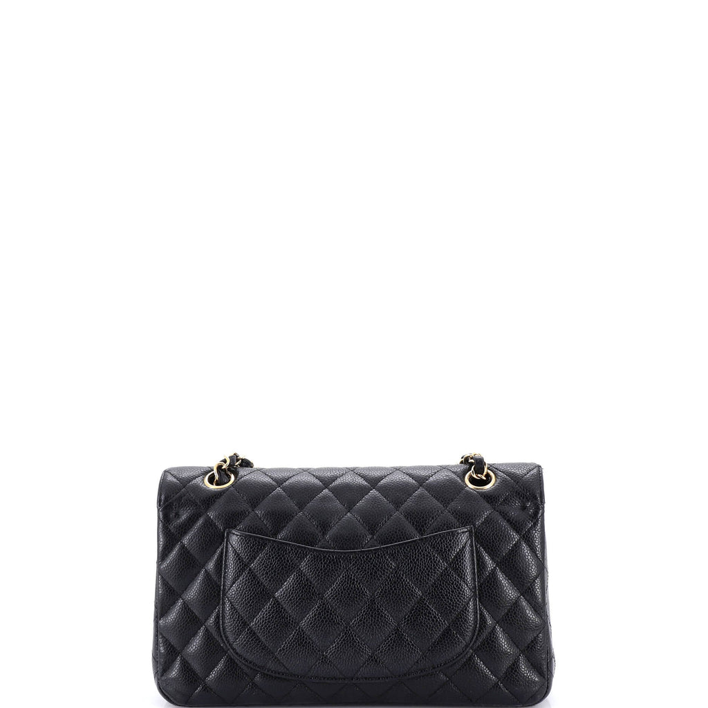 Vintage Classic Double Flap Bag Quilted Caviar Medium
