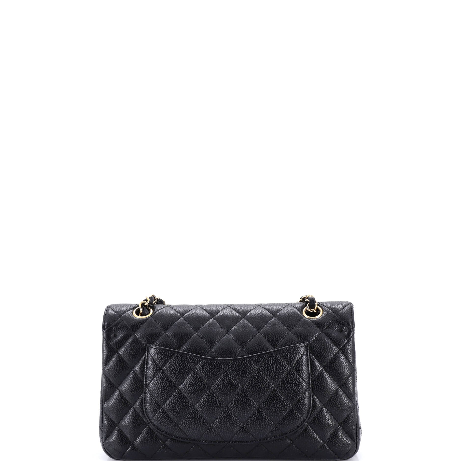 Vintage Classic Double Flap Bag Quilted Caviar Medium