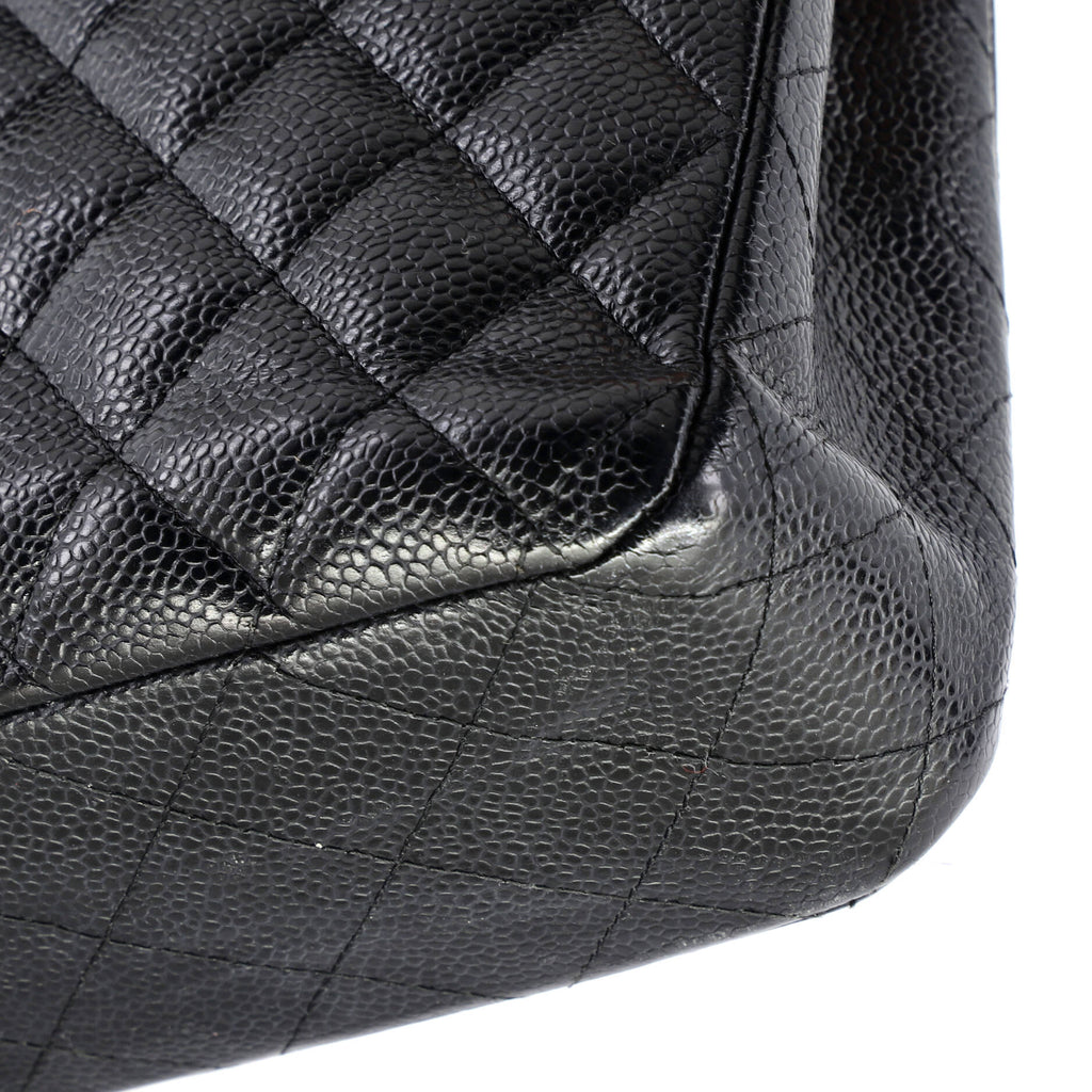 Vintage Classic Double Flap Bag Quilted Caviar Medium