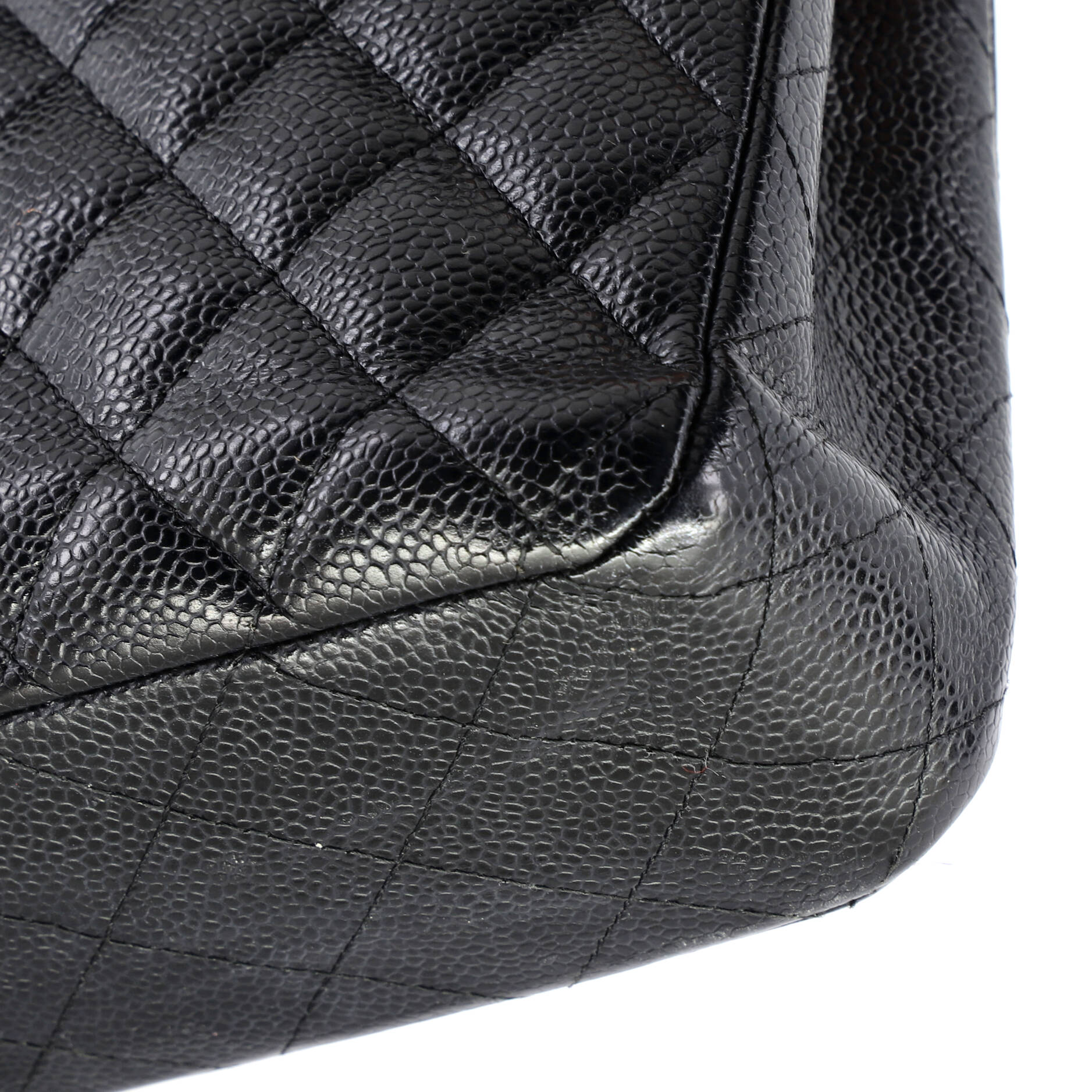 Vintage Classic Double Flap Bag Quilted Caviar Medium