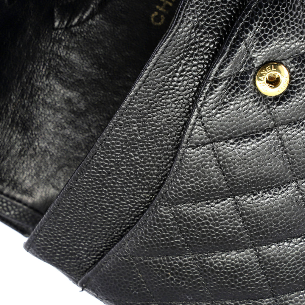 Vintage Classic Double Flap Bag Quilted Caviar Medium