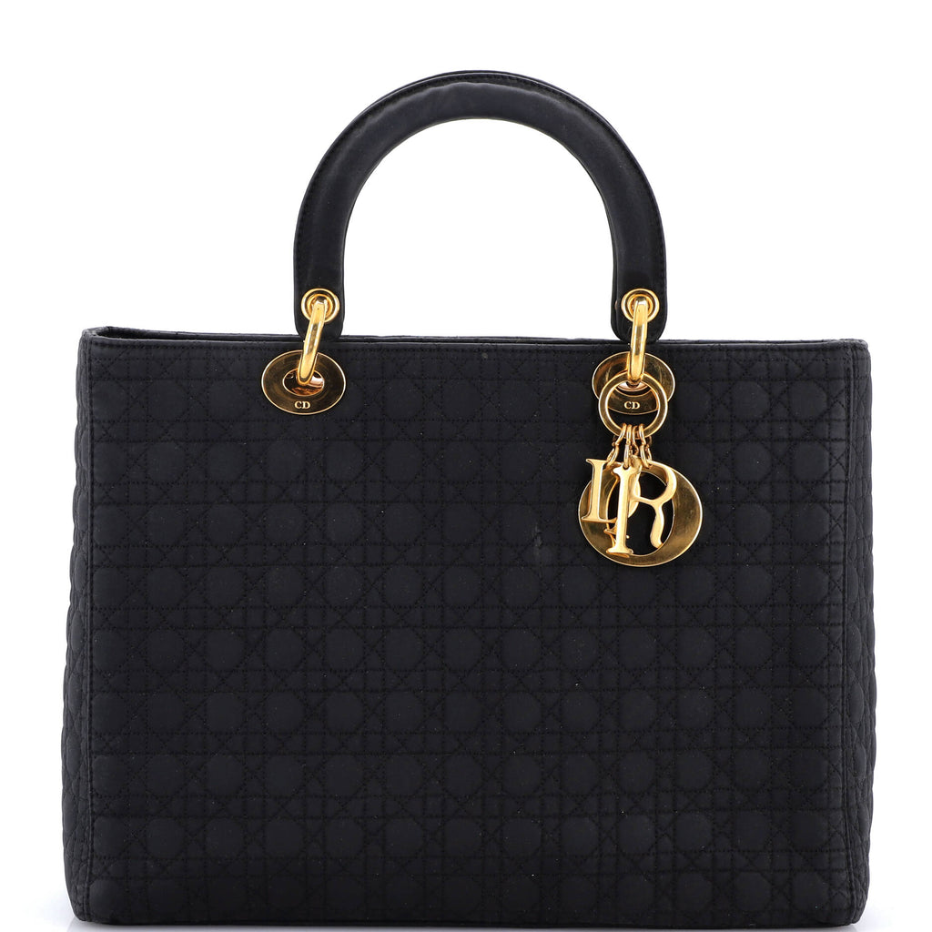Vintage Lady Dior Bag Cannage Quilt Nylon Large