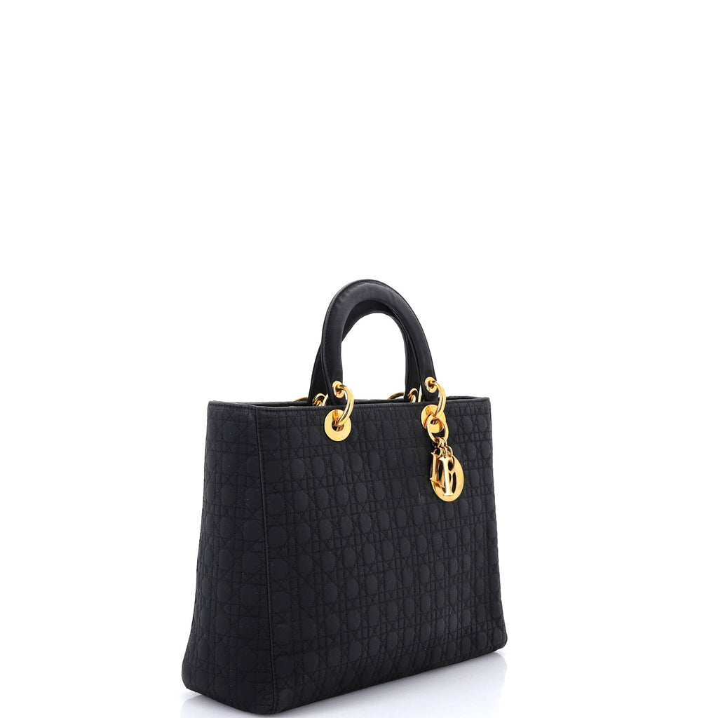 Vintage Lady Dior Bag Cannage Quilt Nylon Large