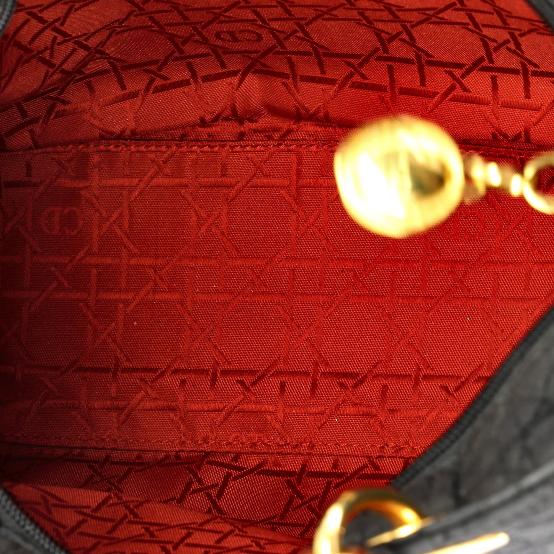 Vintage Lady Dior Bag Cannage Quilt Nylon Large